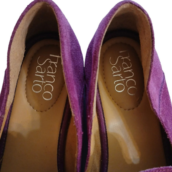 Franco Sarto Jolie Magenta Loafers Slip On Suede Tassled Flats size 8 - Picture 5 of 10